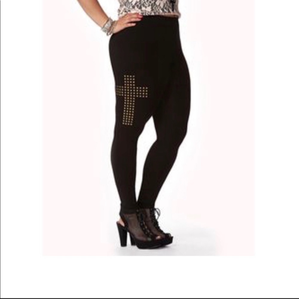 Forever 21 plus cross scuba leggings